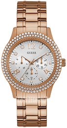 Guess Bedazzle Srebrny/Stal w kolorze różowego złota Ø40 mm W1097L3