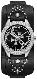 Guess Heartbreaker Czarny/Skóra Ø37 mm W1140L1