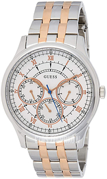 Guess Analog Biały/Stal w kolorze różowego złota Ø43 mm W1180G1