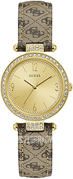 Guess Terrace Żółte złoto/Skóra Ø32 mm W1230L2