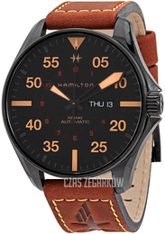 Hamilton Khaki Aviation Czarny/Skóra Ø46 mm H64705531