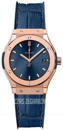 Hublot Classic Fusion Niebieski/Skóra Ø33 mm 581.OX.7180.LR
