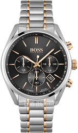 Hugo Boss Champion Czarny/Stal w kolorze różowego złota Ø44 mm 1513819