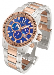 Invicta Speedway Reserve Niebieski/Stal w kolorze różowego złota Ø48 mm 0348