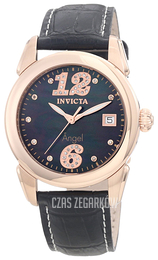 Invicta Angel Diamond Czarny/Skóra Ø38 mm 0775