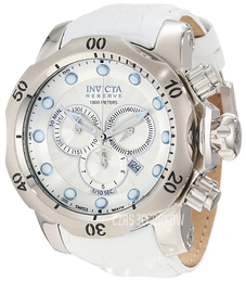 Invicta Venom Srebrny/Skóra Ø53.7 mm 10102