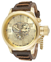 Invicta Russian Diver Żółte złoto/Skóra Ø52 mm 10556