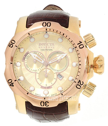 Invicta Venom Żółte złoto/Skóra Ø53.7 mm 13875