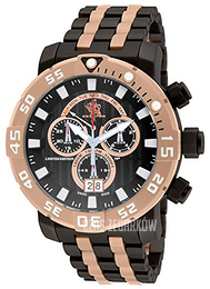 Invicta Czarny/Stal w kolorze różowego złota Ø53 mm 14257