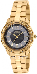 Invicta Angel Diamond Czarny/18 karatowe żółte złoto Ø33 mm 19359