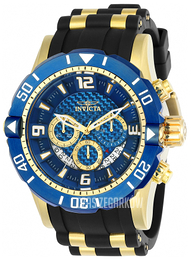 Invicta Pro Diver Niebieski/Stal w odcieniu złota Ø50 mm 23704