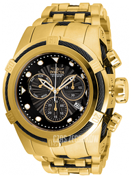 Invicta Bolt Czarny/Stal w odcieniu złota Ø53 mm 23912