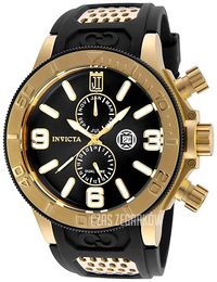 Invicta Jason Taylor Czarny/Stal w odcieniu złota Ø52 mm 25187