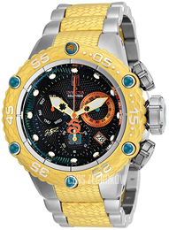 Invicta Jason Taylor Czarny/Stal w odcieniu złota Ø51.2 mm 25301