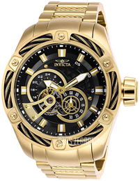 Invicta Bolt Czarny/Stal w odcieniu złota Ø52 mm 26775