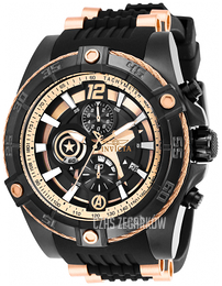 Invicta Czarny/Stal w kolorze różowego złota Ø52 mm 26791
