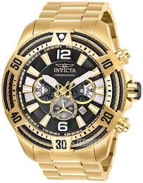 Invicta Bolt Czarny/Stal w odcieniu złota Ø53 mm 27266