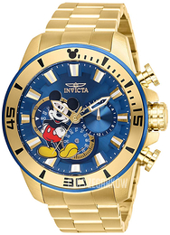 Invicta Disney Niebieski/Stal w odcieniu złota Ø48.5 mm 27363