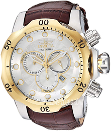 Invicta Venom Srebrny/Skóra Ø53.7 mm 29909