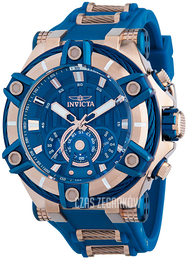 Invicta Bolt Niebieski/Stal w kolorze różowego złota Ø52 mm 30043