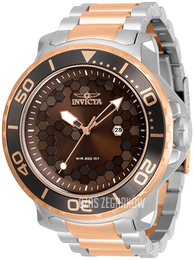 Invicta Pro Diver Brązowy/Stal w kolorze różowego złota Ø52 mm 30566