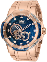 Invicta Bolt Niebieski/Stal w kolorze różowego złota Ø51 mm 31948