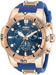 Invicta Bolt Niebieski/Stal w kolorze różowego złota Ø51 mm 31957