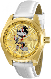 Invicta Disney Żółte złoto/Skóra Ø38 mm 34094