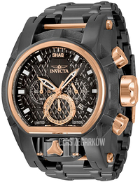 Invicta Czarny/Stal w kolorze różowego złota Ø52 mm 34658