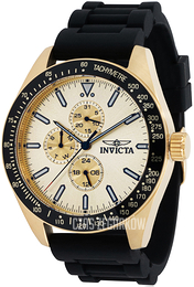Invicta Aviator Żółte złoto/Guma Ø45 mm 38405