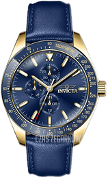 Invicta Aviator Niebieski/Skóra Ø45 mm 38977