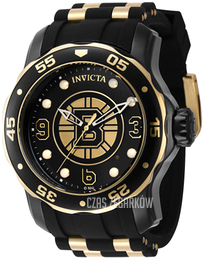 Invicta Nhl Czarny/Stal w odcieniu złota Ø48 mm 42320