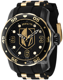 Invicta Nhl Czarny/Stal w odcieniu złota Ø48 mm 42321