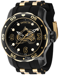 Invicta Nhl Czarny/Stal w odcieniu złota Ø48 mm 42323