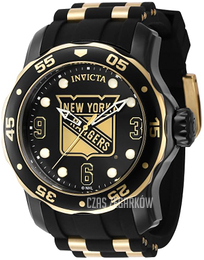 Invicta Nhl Czarny/Stal w odcieniu złota Ø48 mm 42324