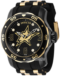 Invicta Nhl Czarny/Stal w odcieniu złota Ø48 mm 42325