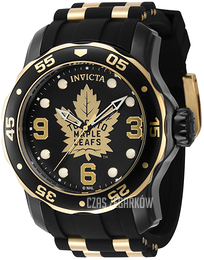 Invicta Nhl Czarny/Stal w odcieniu złota Ø48 mm 42326
