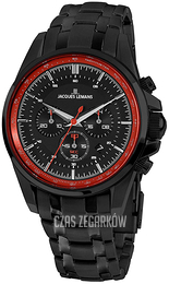 Jacques Lemans Liverpool Czarny/Stal Ø44 mm 1-1799X