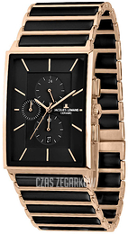 Jacques Lemans York Czarny/Stal w kolorze różowego złota 1-1817C