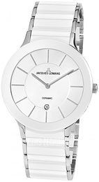 Jacques Lemans Dublin Biały/Stal Ø40 mm 1-1855B