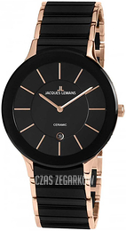 Jacques Lemans Dublin Czarny/Stal w kolorze różowego złota Ø40 mm 1-1855C