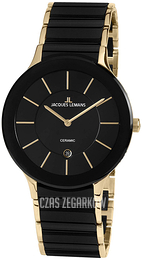 Jacques Lemans Dublin Czarny/Stal w odcieniu złota Ø40 mm 1-1855D
