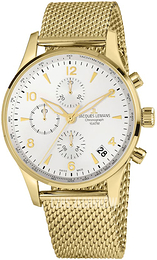 Jacques Lemans London Biały/Stal w odcieniu złota Ø44 mm 1-1935F