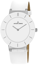 Jacques Lemans Monaco Biały/Skóra Ø30 mm 1-1948B