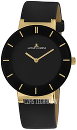 Jacques Lemans Monaco Czarny/Skóra Ø30 mm 1-1948E