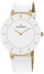 Jacques Lemans Monaco Biały/Skóra Ø30 mm 1-1948F