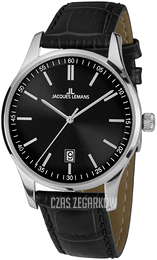 Jacques Lemans London Czarny/Skóra Ø40 mm 1-2026A