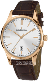 Jacques Lemans London Srebrny/Skóra Ø40 mm 1-2026E