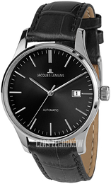 Jacques Lemans London Czarny/Skóra Ø40 mm 1-2073A