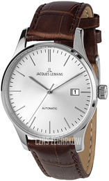 Jacques Lemans London Srebrny/Skóra Ø40 mm 1-2073B